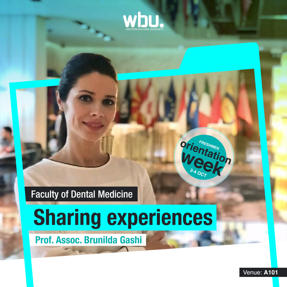 Orientation Week; Prof. Assoc. Brunilda Gashi will come to share experience with the FDM students