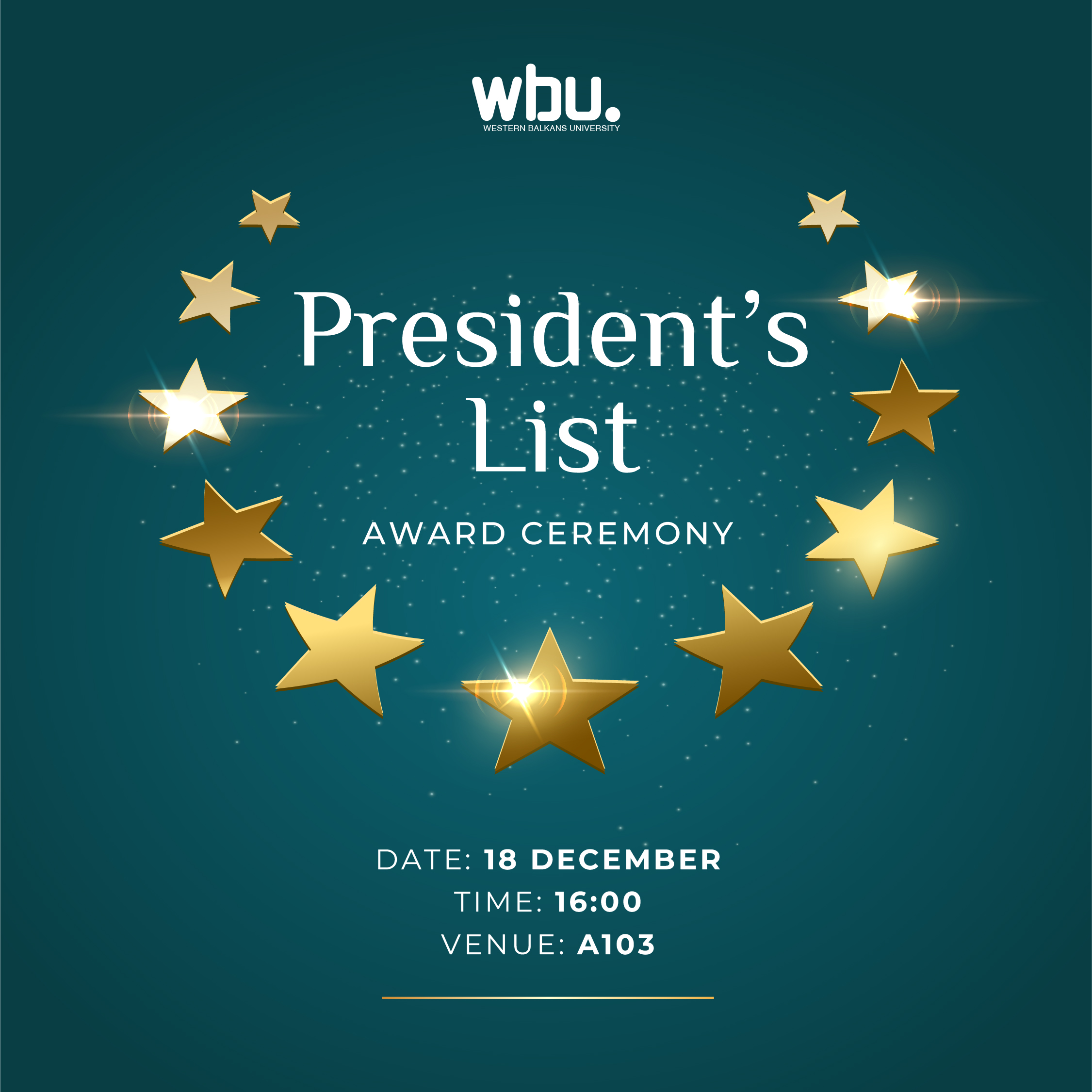 Posteri i eventit: President's List Awards Ceremony
