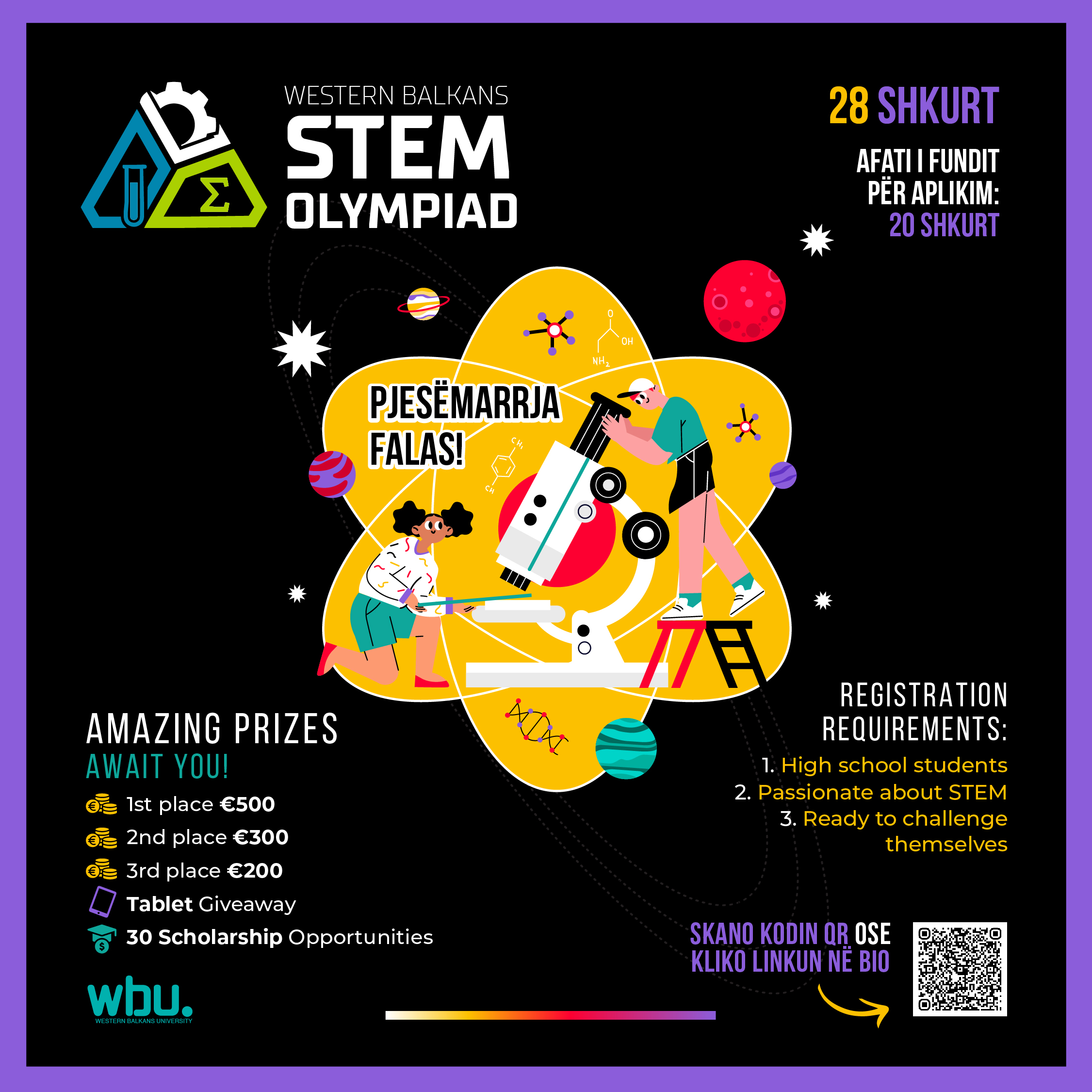 Posteri i eventit: Western Balkans STEM Olympiad: Olimpiada e parë rajonale